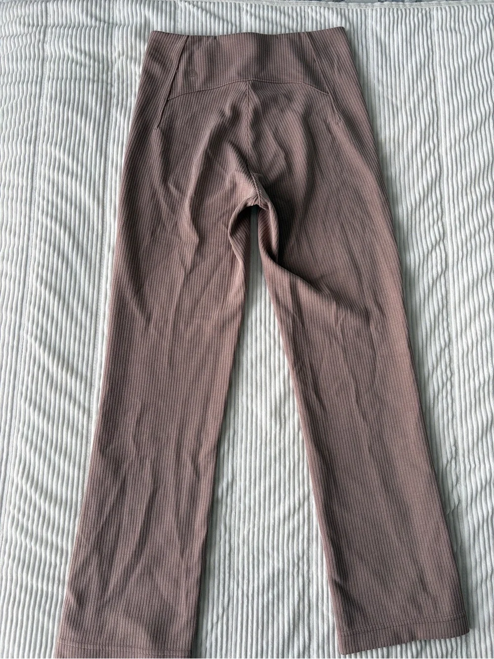 Lululemon Ribbed Cropped Pants Womens 4 Softstreme Zip-Leg High-Rise